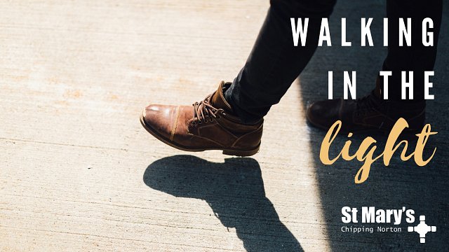 St. mary's - Walking in the light - just a picture of someone's leg walking